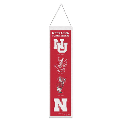Nebraska Cornhuskers Banner Wool 8x32 Heritage Evolution Design - Special Order