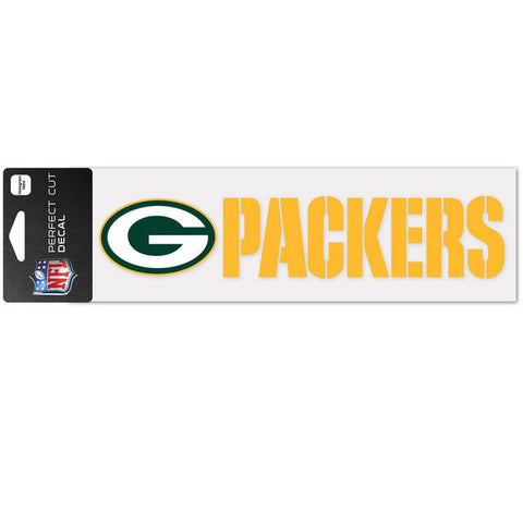 Green Bay Packers Decal 3x10 Perfect Cut Wordmark Color