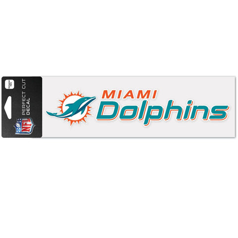 Miami Dolphins Decal 3x10 Perfect Cut Wordmark Color