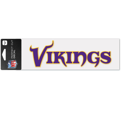 Minnesota Vikings Decal 3x10 Perfect Cut Wordmark Color