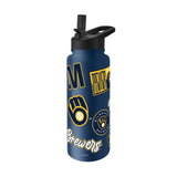 Milwaukee Brewers Quencher Bottle 34oz Stainless Steel Dreamweave