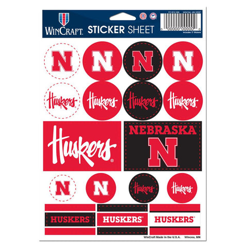 Nebraska Cornhuskers Decal Sheet 5x7 Vinyl