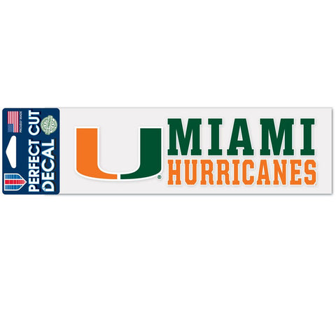 Miami Hurricanes Decal 3x10 Perfect Cut Color