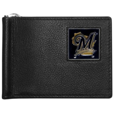 Milwaukee Brewers Wallet Leather Billfold Clip Wallet