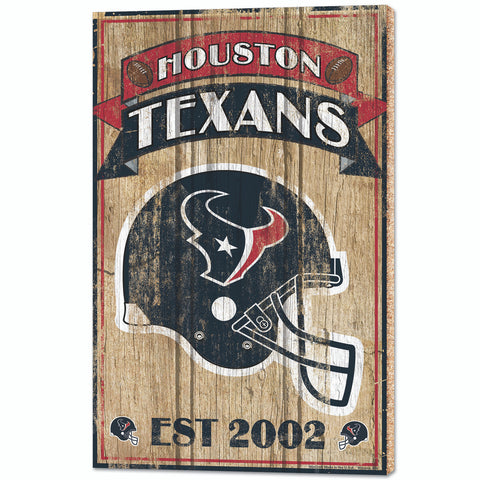 Houston Texans Sign 15x24 Wood Established