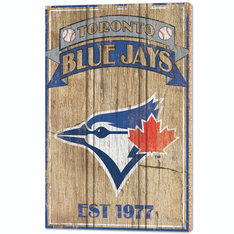 Toronto Blue Jays Sign 15x24 Wood Established