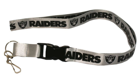 Las Vegas Raiders Lanyard Breakaway with Key Ring Style Silver Design