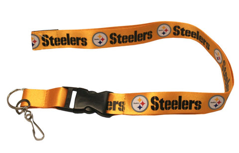 Pittsburgh Steelers Lanyard Breakaway with Key Ring Style Yellow Design