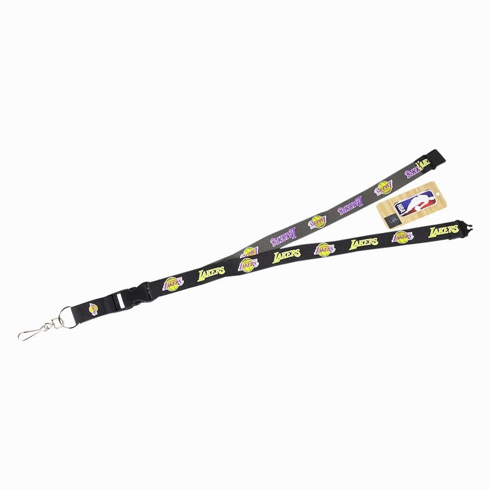 Los Angeles Lakers Lanyard Two Tone Style Black and Charcoal