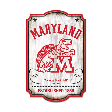 Maryland Terrapins Irish Sign 11x17 Wood Vintage