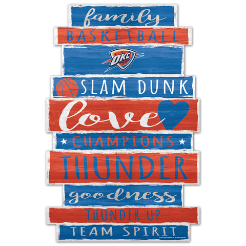 Oklahoma City Thunder Sign 11x17 Wood Family Word