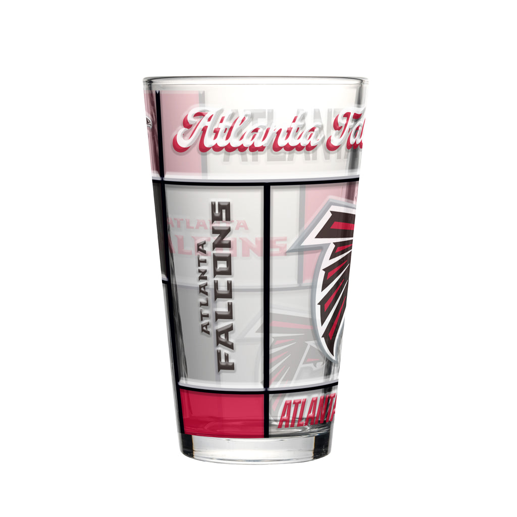 Atlanta Falcons Pint Glass 16oz Quilted Stained Boxed