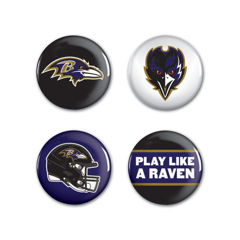 Baltimore Ravens Buttons 4 Pack