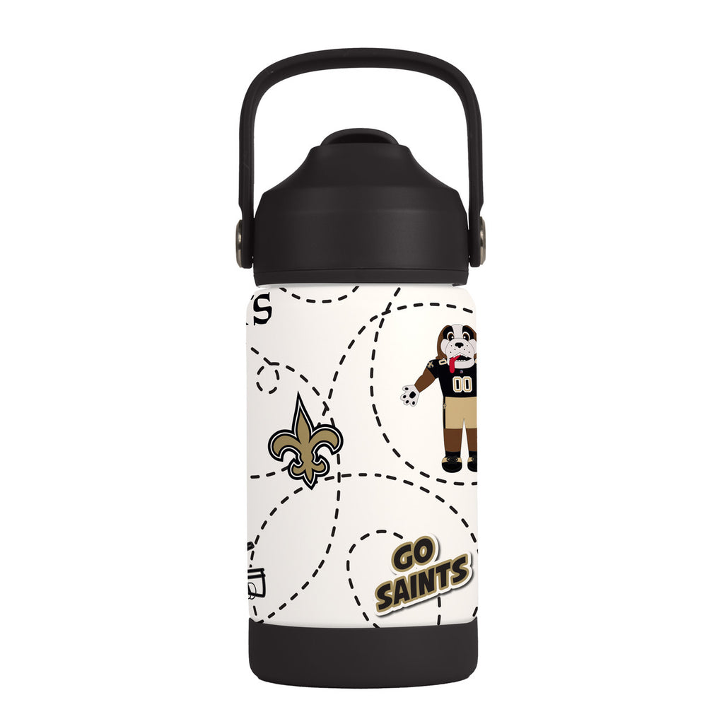 New Orleans Saints Kids Bottle 12oz Stainless Steel Mascot