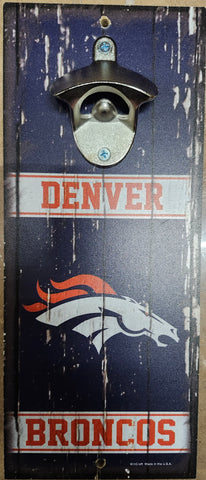 Denver Broncos Sign Wood 5x11 Bottle Opener Alternate