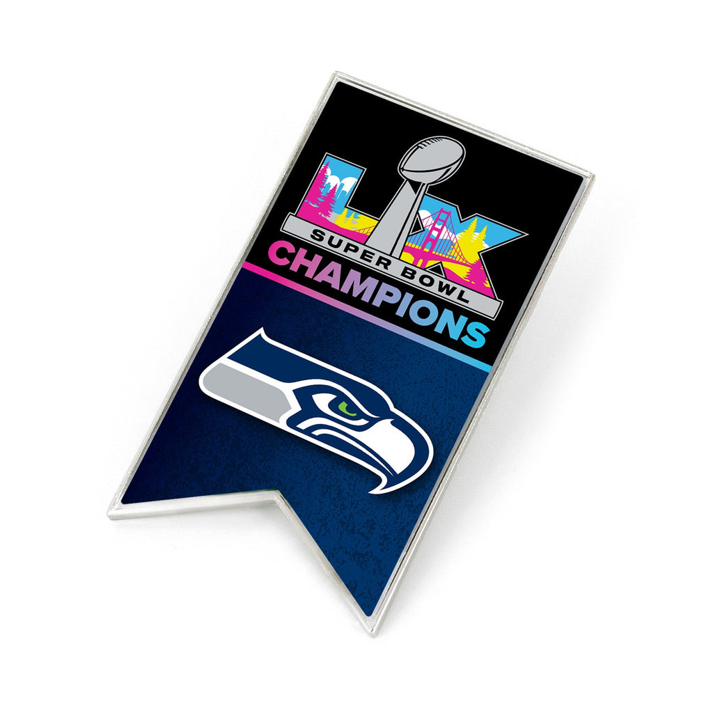 Seattle Seahawks Pin Banner Super Bowl LX Champions