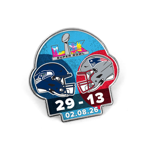 Seattle Seahawks Pin Score Super Bowl LX Champions