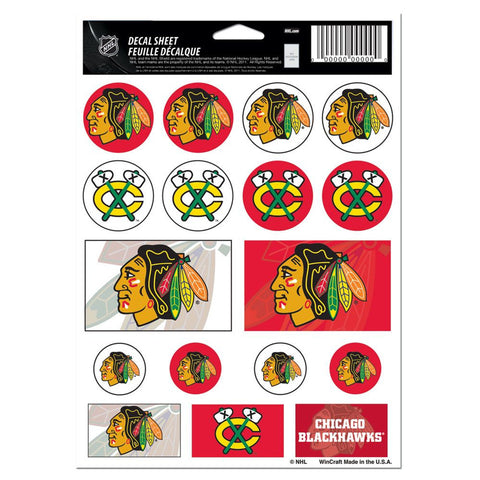 Chicago Blackhawks Decal Sheet 5x7 Vinyl