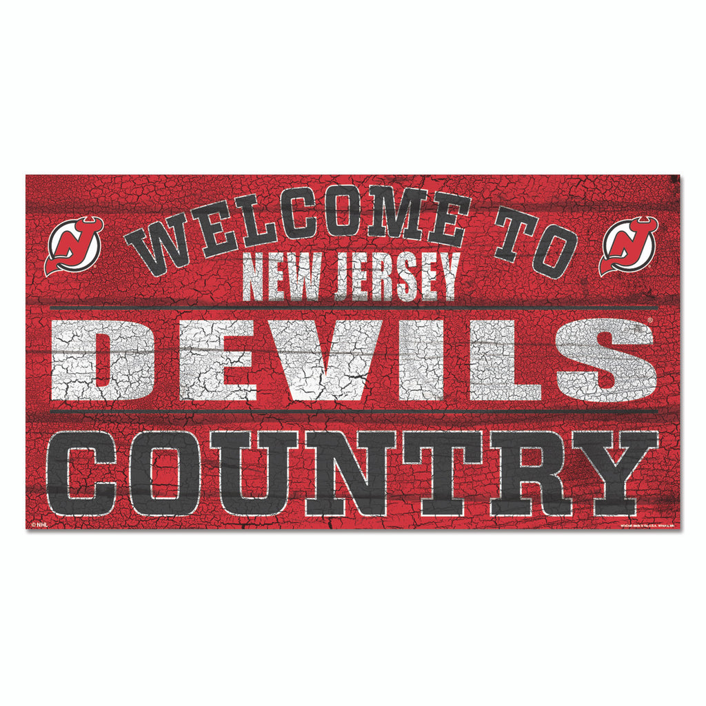 New Jersey Devils Sign 13x24 Wood Country