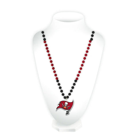 Tampa Bay Buccaneers Beads with Medallion Mardi Gras Style