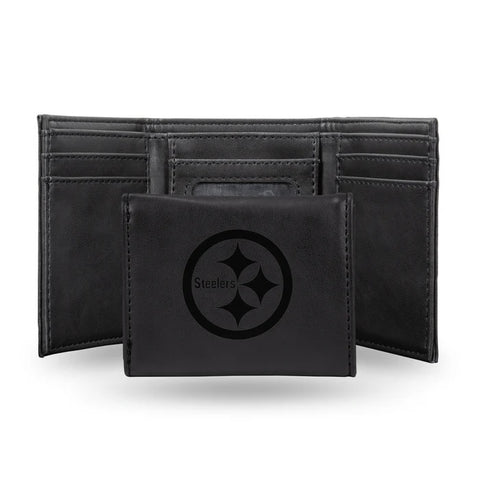 Pittsburgh Steelers Wallet Trifold Laser Engraved Black - Special Order