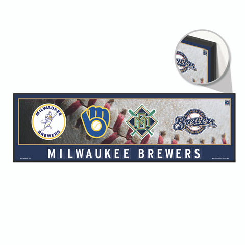 Milwaukee Brewers Sign 9x30 Wood Evolution
