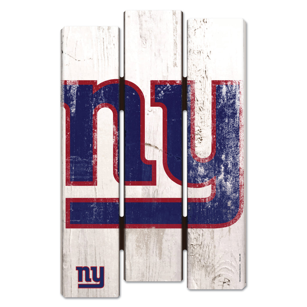 New York Giants Sign 11x17 Wood Fence Style White