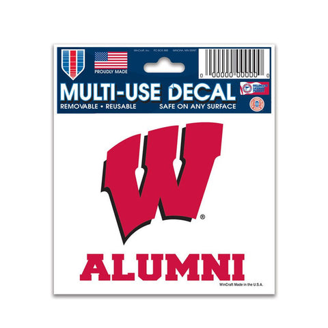 Wisconsin Badgers Decal 3x4 Multi Use Alumni Design