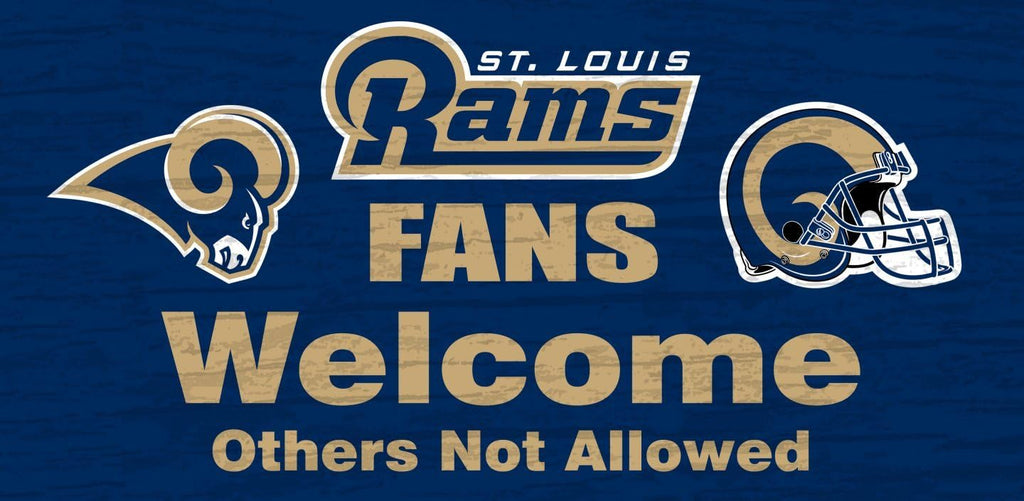 St. Louis Rams Sign Wood 12x6 Fans Welcome