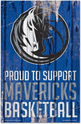 Dallas Mavericks??¨ Sign 11x17 Wood Proud to Support Design