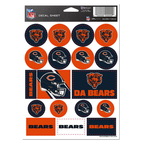 Chicago Bears Decal Sheet 5x7 Vinyl