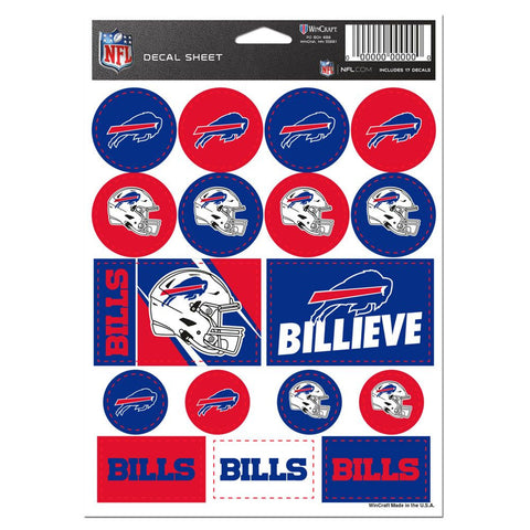 Buffalo Bills Decal Sheet 5x7 Vinyl