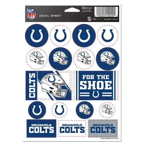 Indianapolis Colts Decal Sheet 5x7 Vinyl