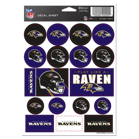 Baltimore Ravens Decal Sheet 5x7 Vinyl