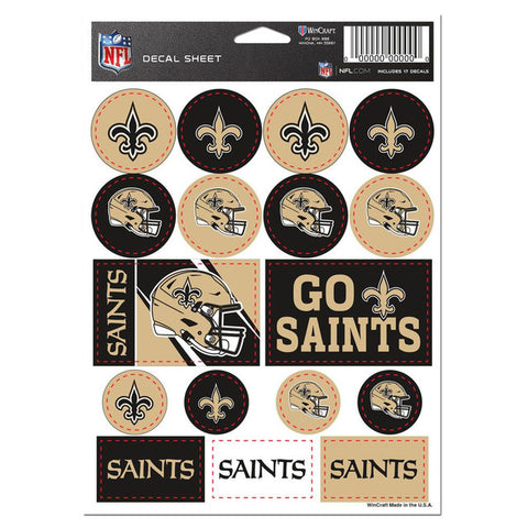 New Orleans Saints Decal Sheet 5x7 Vinyl