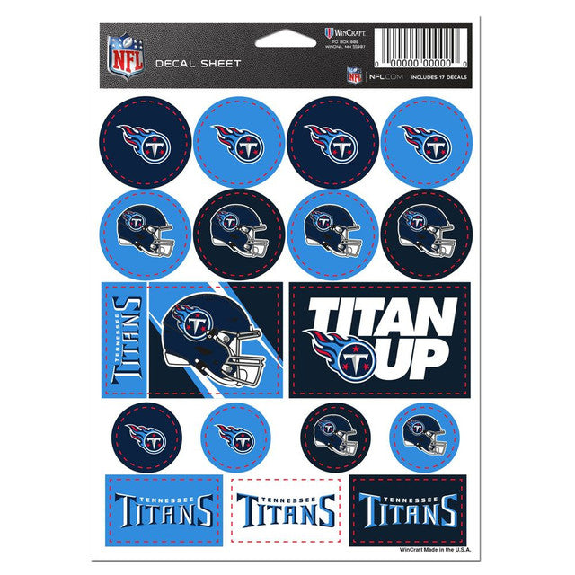 Tennessee Titans Decal Sheet 5x7 Vinyl