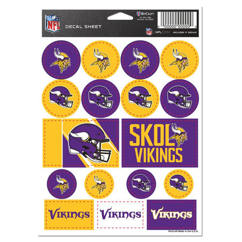 Minnesota Vikings Decal Sheet 5x7 Vinyl