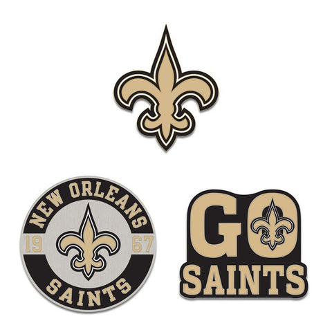 New Orleans Saints Enamel Pin Set 3 Piece
