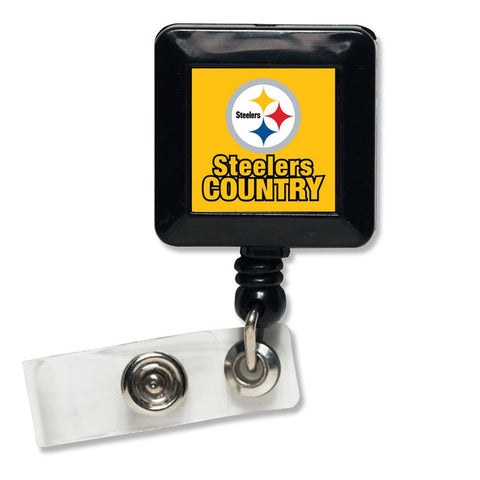Pittsburgh Steelers Badge Holder Retractable Square Country Design