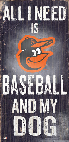 Baltimore Orioles Sign Wood 6x12 Baseball and Dog Design Special Order