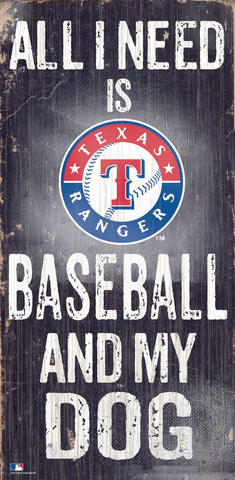Texas Rangers Sign Wood 6x12 Baseball and Dog Design Special Order