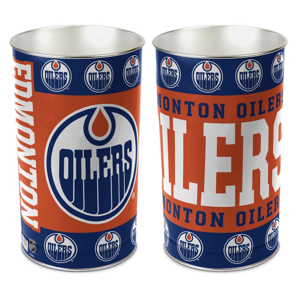 Edmonton Oilers Wastebasket 15 Inch - Periodic Restock