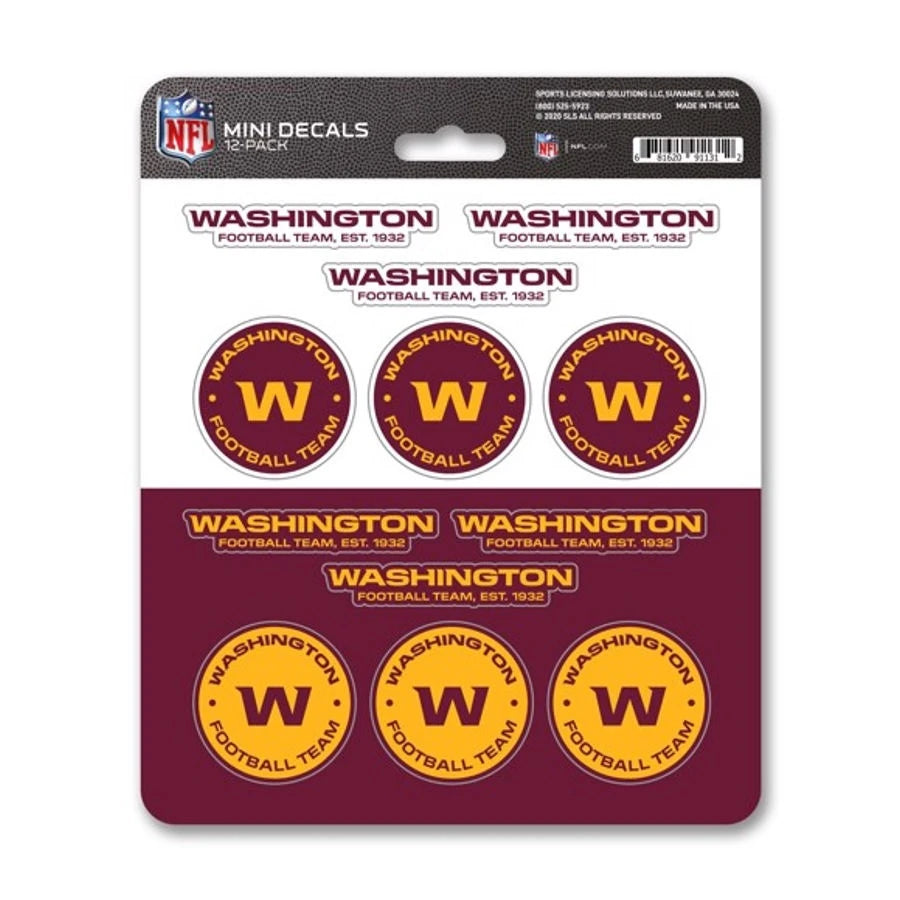 Washington Football Team Decal Set Mini 12 Pack