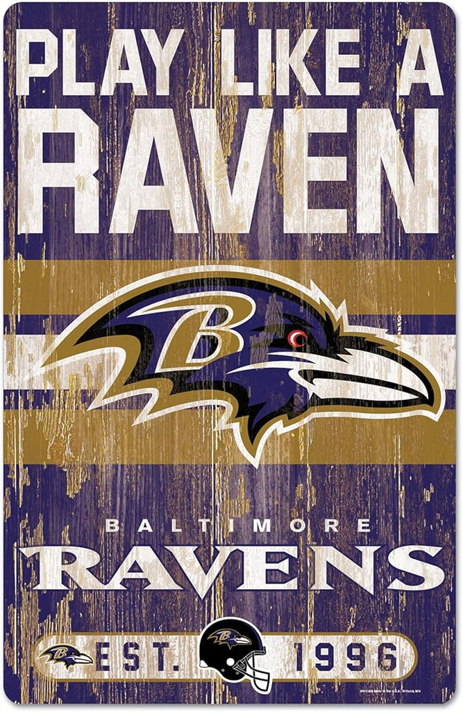 Baltimore Ravens Sign 11x17 Wood Slogan Design