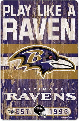 Baltimore Ravens Sign 11x17 Wood Slogan Design