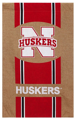 Nebraska Cornhuskers Flag 29x43 Burlap House Style CO