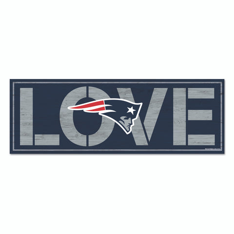 New England Patriots Sign 8x23 Wood Love