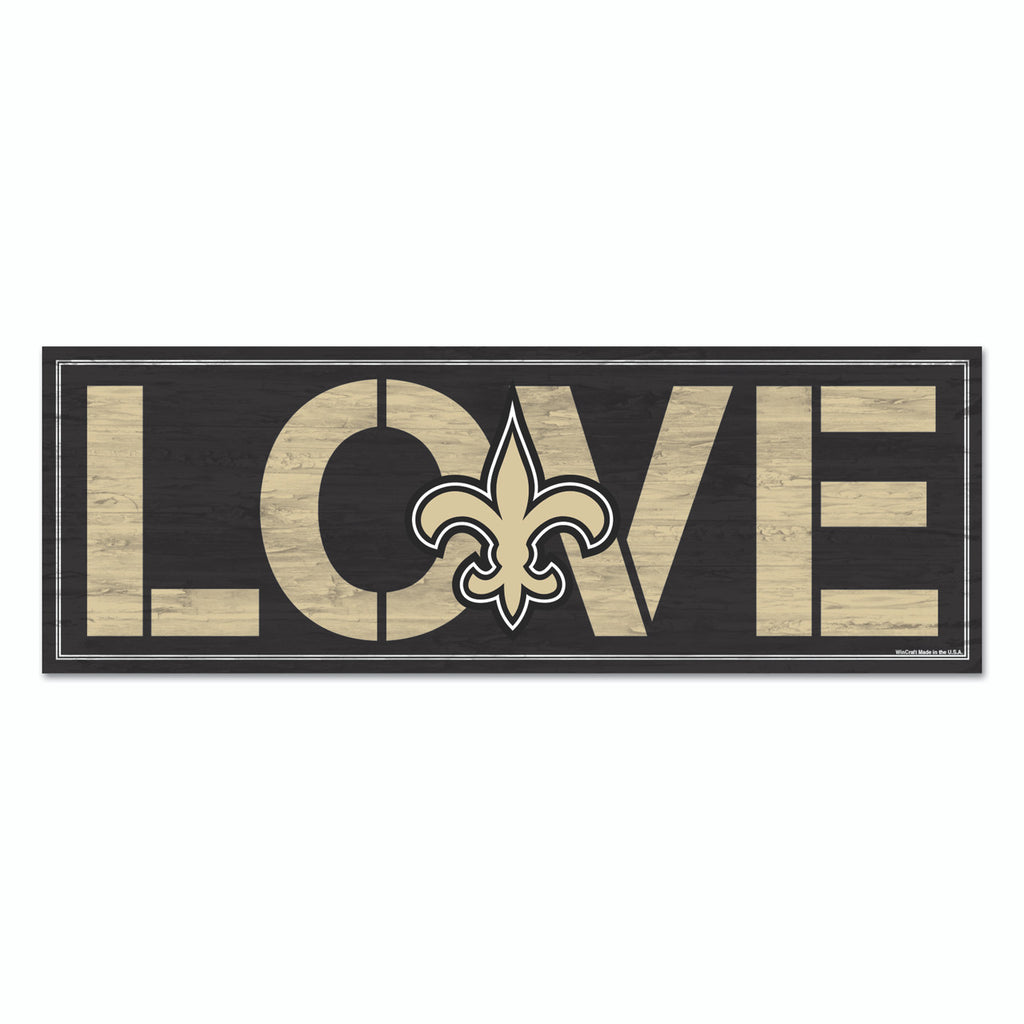 New Orleans Saints Sign 8x23 Wood Love