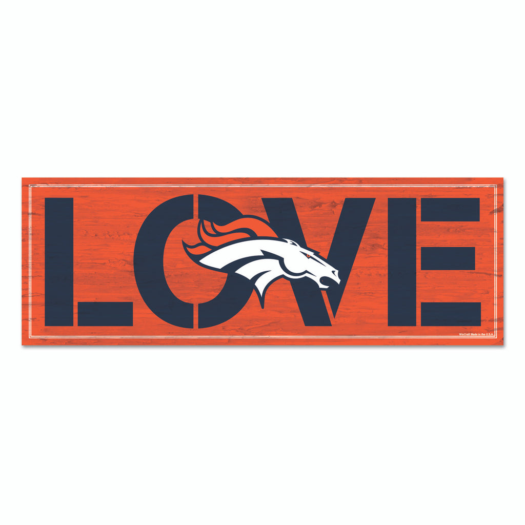 Denver Broncos Sign 8x23 Wood Love