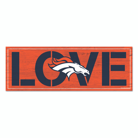Denver Broncos Sign 8x23 Wood Love